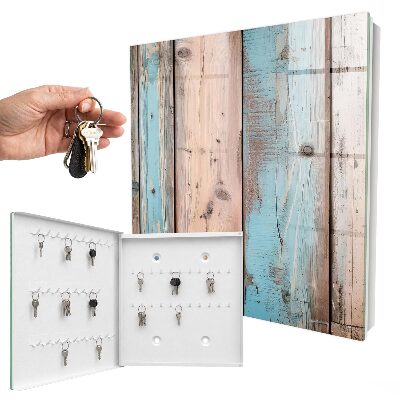 Caja para llaves de madera en tonos pastel