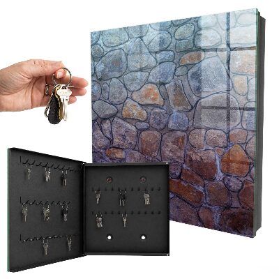 Armario para llaves con acabado de textura de piedra