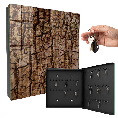 Caja para llaves con diseño de corteza de árbol
