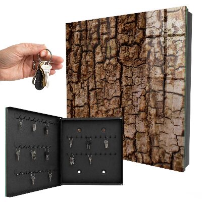 Caja para llaves con diseño de corteza de árbol