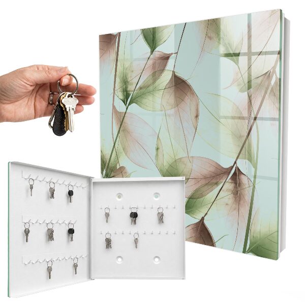 Armario para llaves con diseño de hojas de la naturaleza