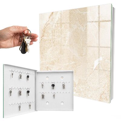 Caja para llaves con diseño de patrón beige