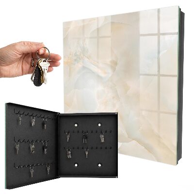 Caja para llaves de color crema para habitación