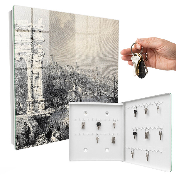 Armario para llaves con diseño del Arco de Trajano y la Ciudadela de Ancona