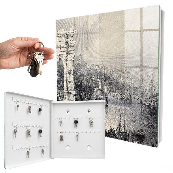 Armario para llaves con diseño del Arco de Trajano y la Ciudadela de Ancona
