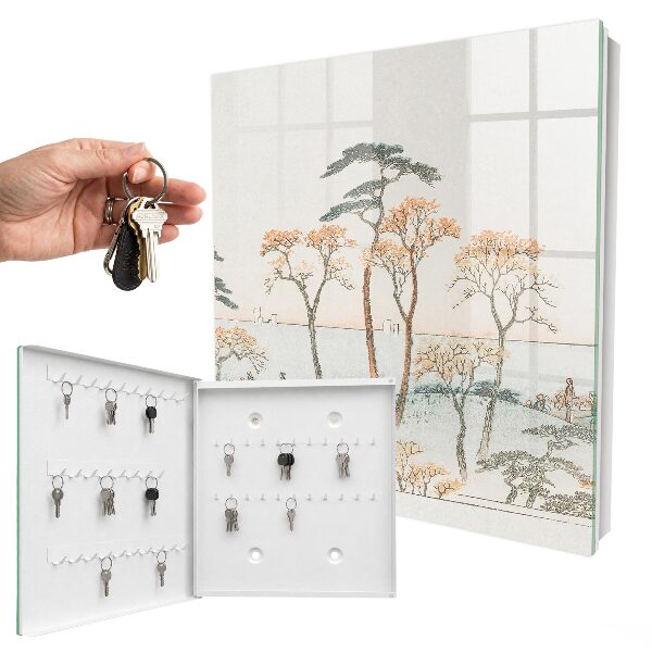 Armario para llaves con diseño de paisaje japonés