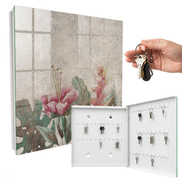 Caja para llaves con diseño de elegancia botánica