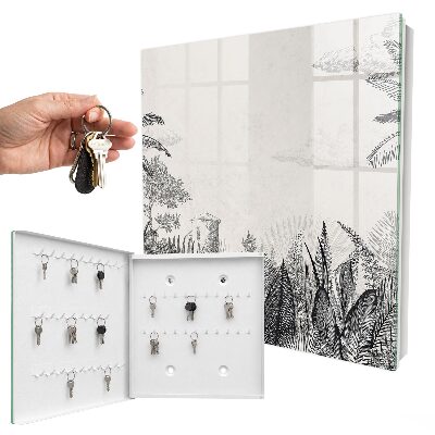 Armario para llaves con diseño de paisaje tropical
