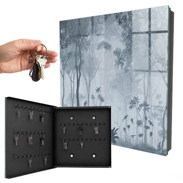 Caja para llaves diseño de bosque brumoso