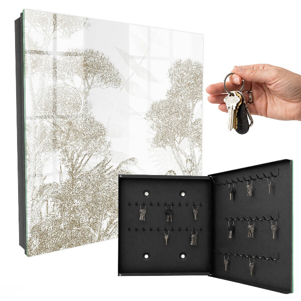 Caja para llaves con diseño de patrón tropical