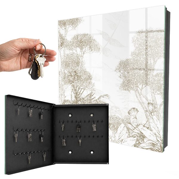 Caja para llaves con diseño de patrón tropical