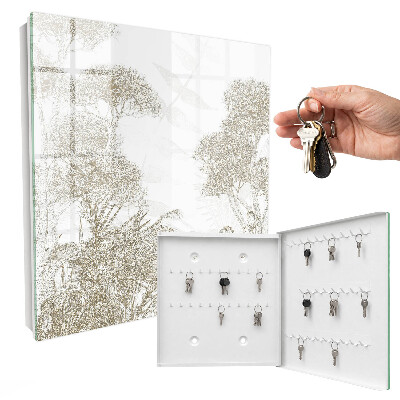 Caja para llaves con diseño de patrón tropical