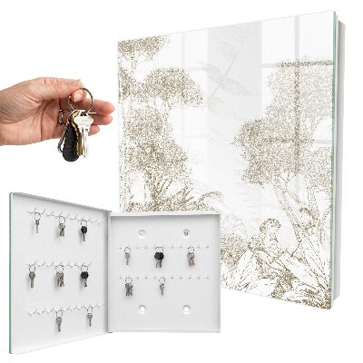 Caja para llaves con diseño de patrón tropical
