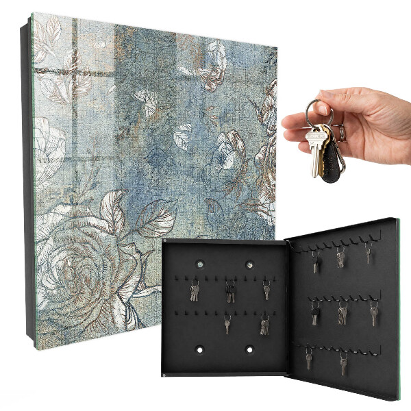 Caja para llaves con estampado floral