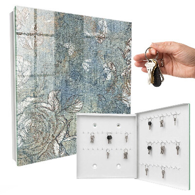 Caja para llaves con estampado floral