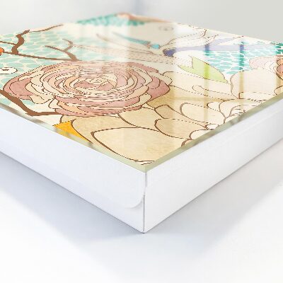 Caja para llaves con diseño de flores abstractas