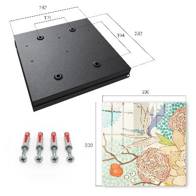 Caja para llaves con diseño de flores abstractas