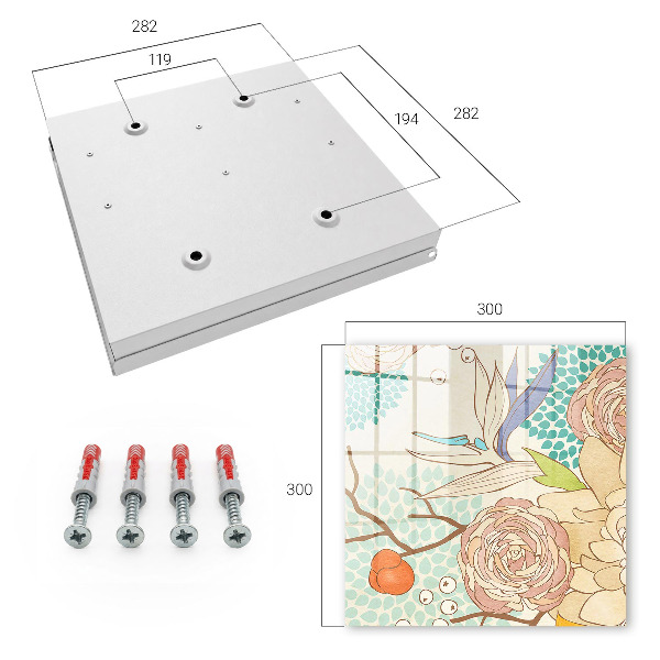 Caja para llaves con diseño de flores abstractas