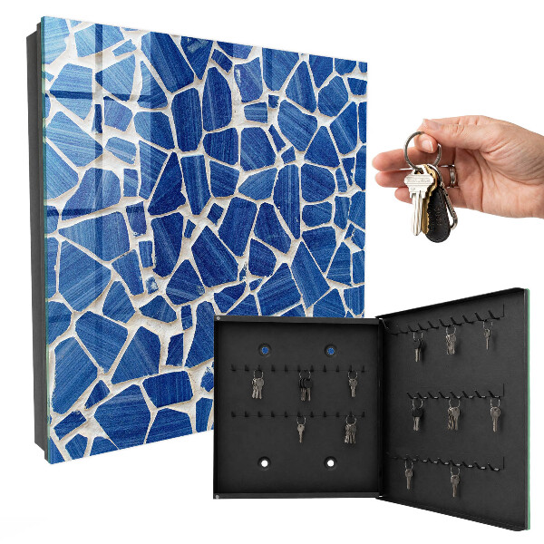 Caja para llaves diseño mosaico azul