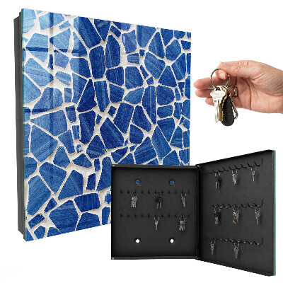 Caja para llaves diseño mosaico azul