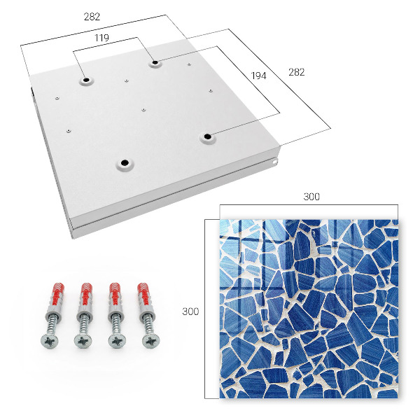 Caja para llaves diseño mosaico azul