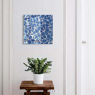 Caja para llaves diseño mosaico azul
