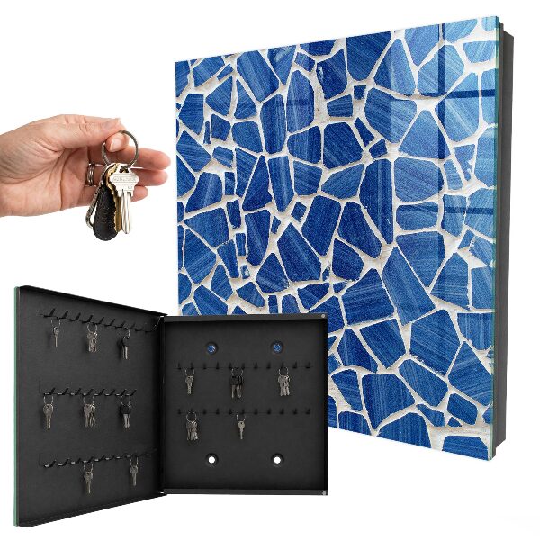 Caja para llaves diseño mosaico azul