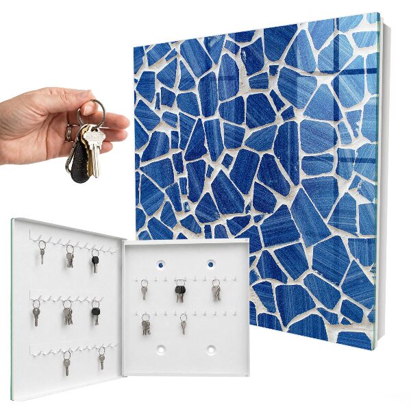 Caja para llaves diseño mosaico azul