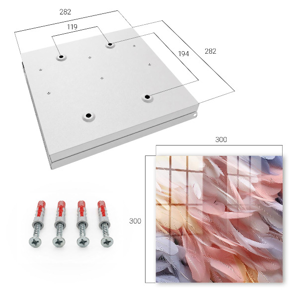 Caja para llaves en tonos pastel con diseño de plumas