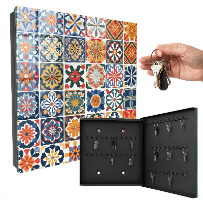 Armario para llaves con diseño de azulejos coloridos