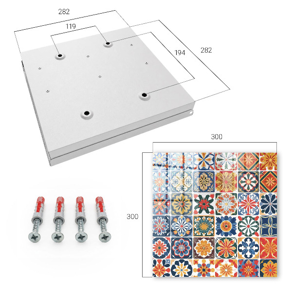 Armario para llaves con diseño de azulejos coloridos