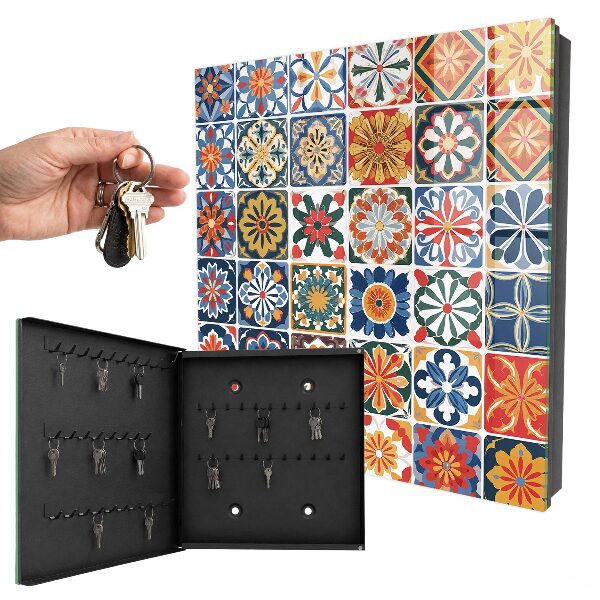 Armario para llaves con diseño de azulejos coloridos