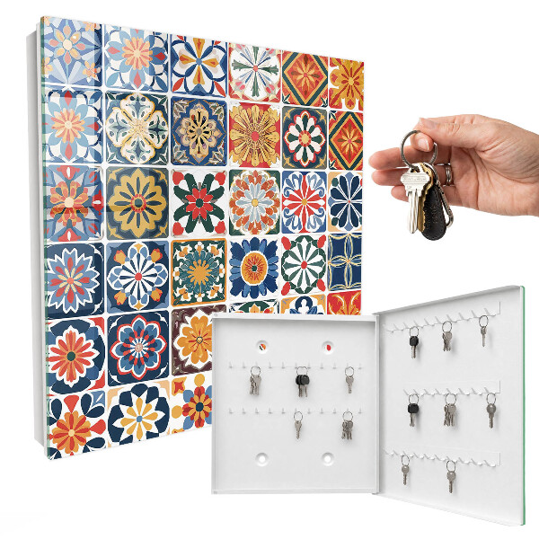 Armario para llaves con diseño de azulejos coloridos