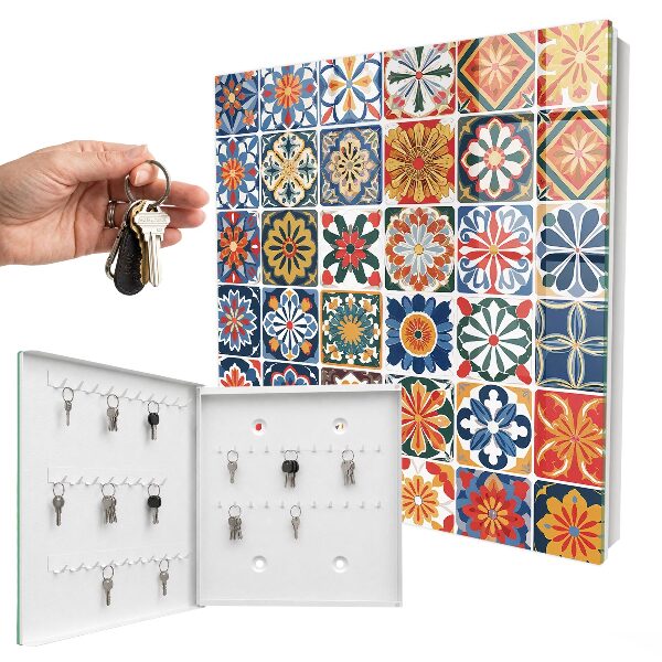 Armario para llaves con diseño de azulejos coloridos