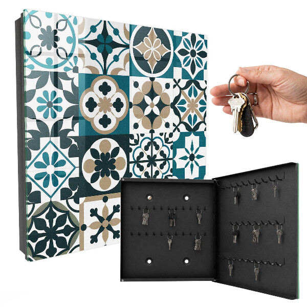 Caja para llaves con diseño de azulejos marroquíes