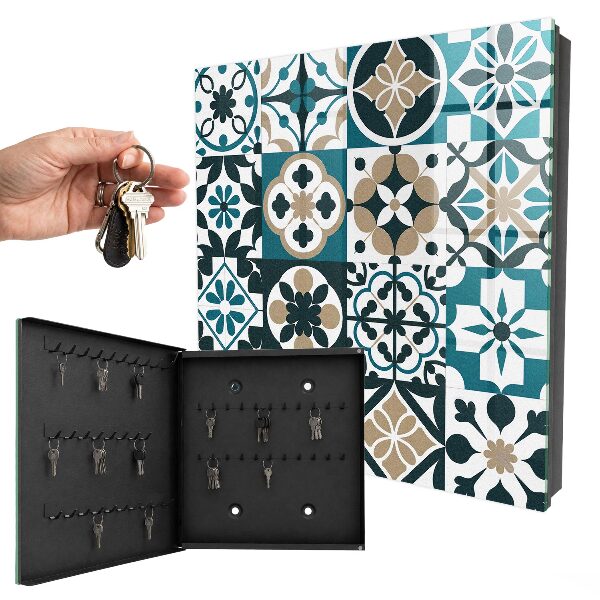 Caja para llaves con diseño de azulejos marroquíes