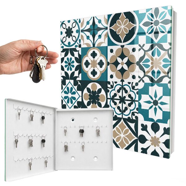 Caja para llaves con diseño de azulejos marroquíes