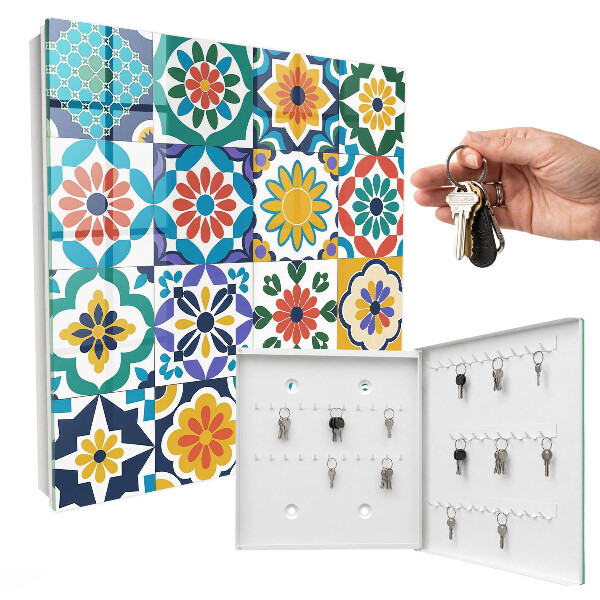 Armario para llaves con diseño de estampados florales