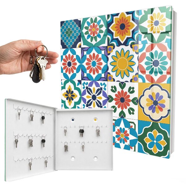 Armario para llaves con diseño de estampados florales