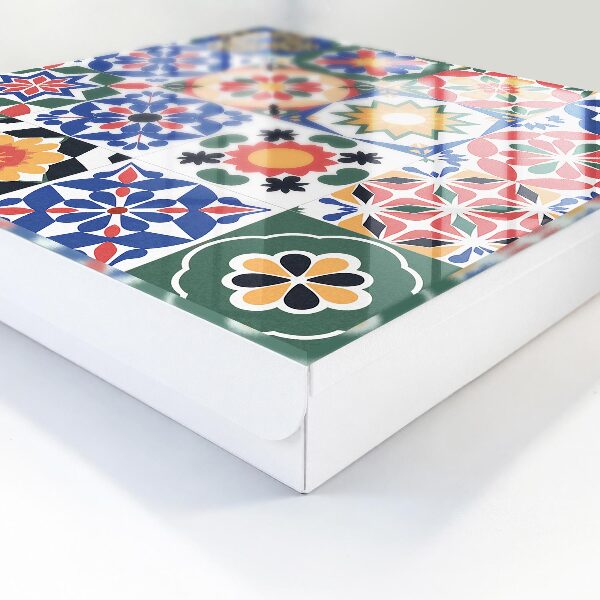 Armario para colgar llaves con diseño de mosaico de flores