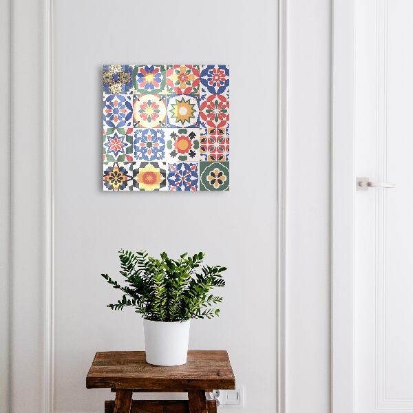 Armario para colgar llaves con diseño de mosaico de flores