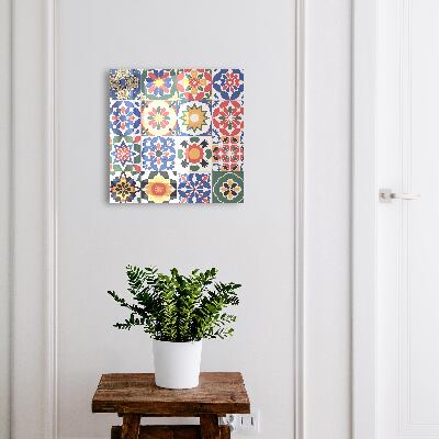 Armario para colgar llaves con diseño de mosaico de flores