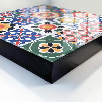 Armario para colgar llaves con diseño de mosaico de flores