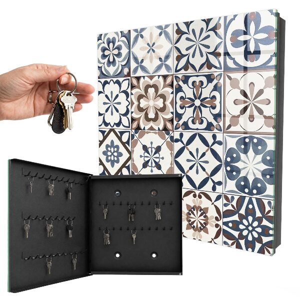 Caja para llaves con diseño de mosaico arabesco