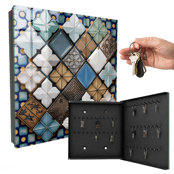 Armario para llaves con diseño de patrones de azulejos