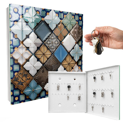 Armario para llaves con diseño de patrones de azulejos