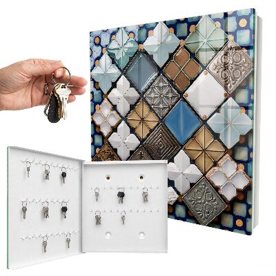 Armario para llaves con diseño de patrones de azulejos