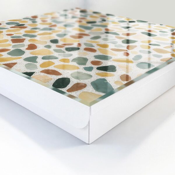 Caja para llaves con diseño de mosaico de guijarros