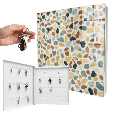 Caja para llaves con diseño de mosaico de guijarros