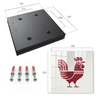 Caja para llaves con diseño de gallo estilo folclórico